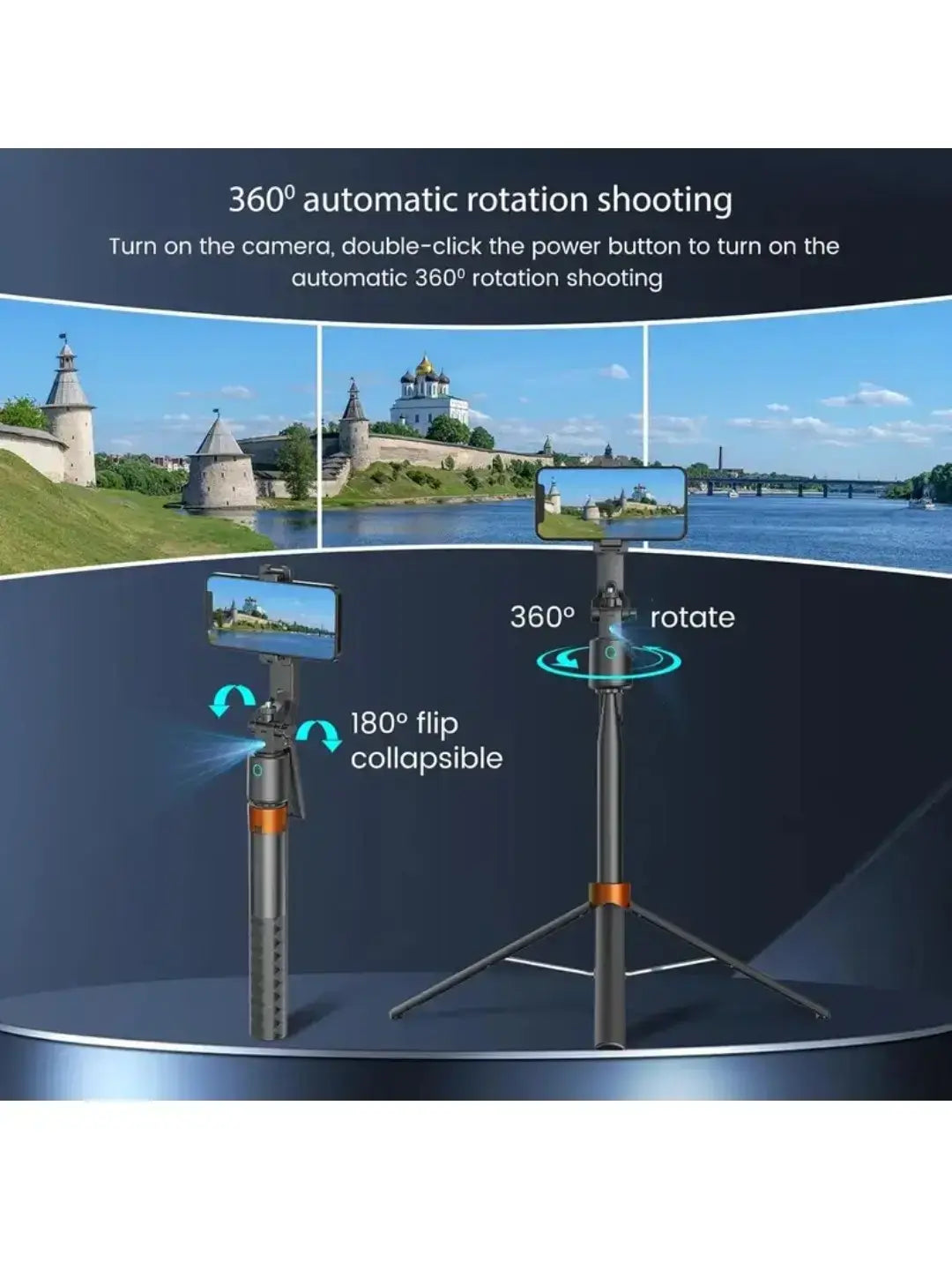Q13 1.8Meter Long Al Auto Follow-Up Face Tracking Selfie Stick 360° Gimbal Tripod