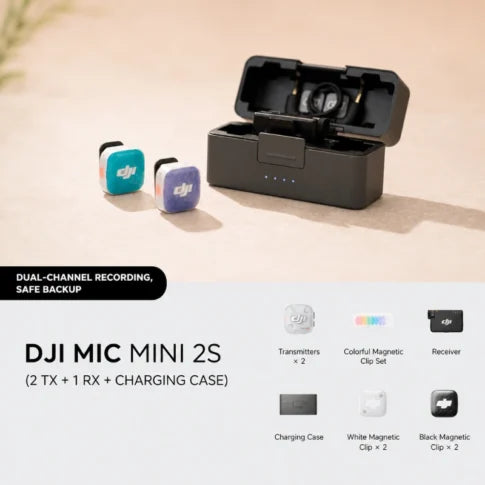 DJI Mic Mini 2S Camera Combo (2 TX + 1 RX + Charging Case)