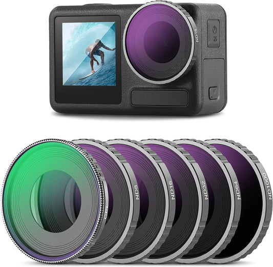 NEEWER ND & CPL Filter Set for DJI Osmo Action 4 / Action 5 Pro (ND8, ND16, ND32, ND64, ND1000 & CPL)