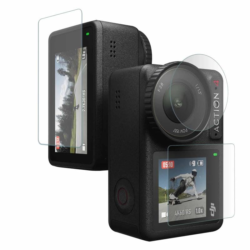 DJI Osmo Action 4 Tempered Glass Screen Protector (Lens + Front Screen + Rear Screen)