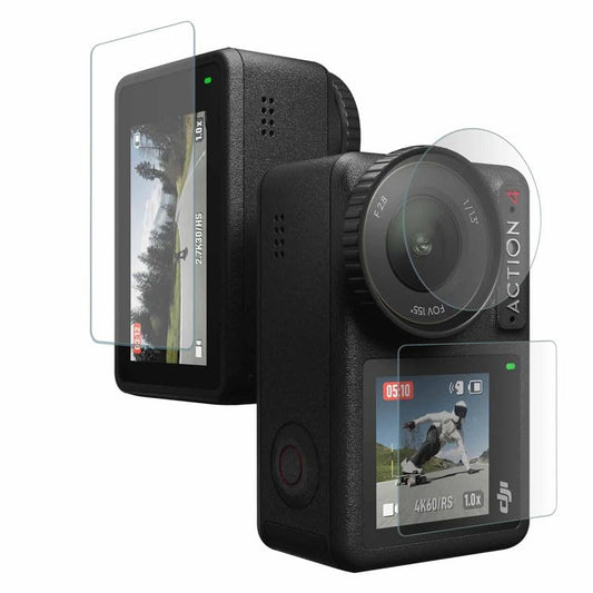 DJI Osmo Action 4 Tempered Glass Screen Protector (Lens + Front Screen + Rear Screen)