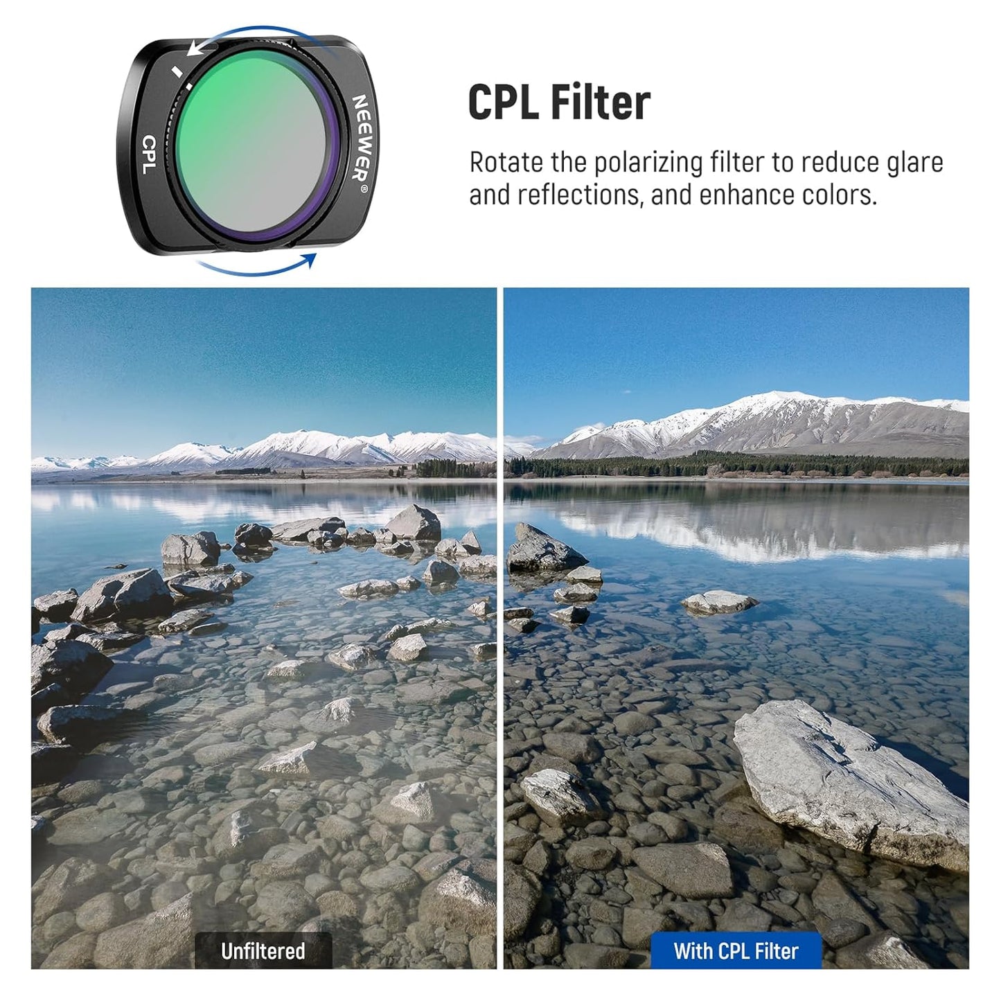 NEEWER HD CPL + ND16/ND64/ND256 Magnetic Filter Kit for DJI Osmo Pocket 3 & Pocket 4
