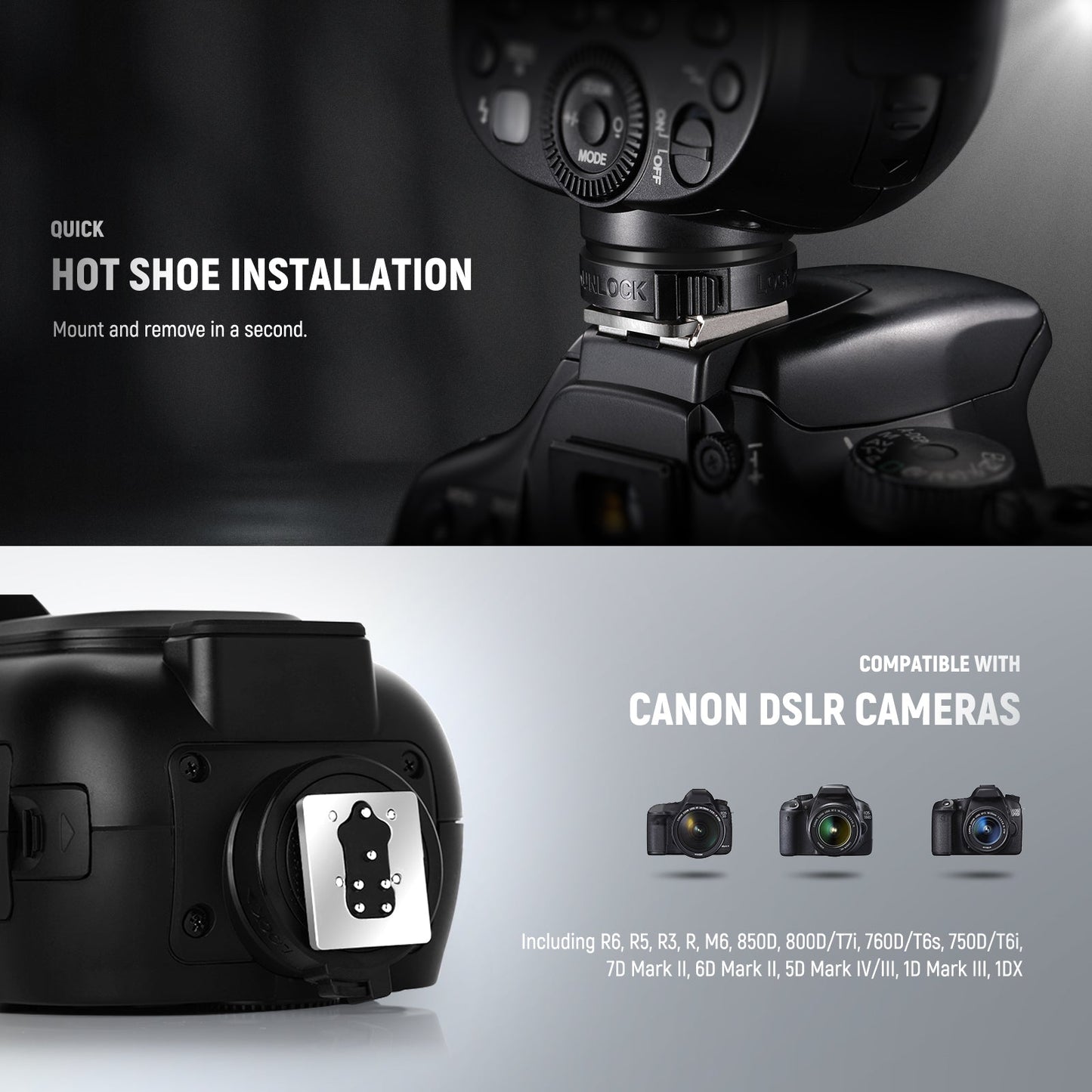 NEEWER Z1 TTL Round Head Flash (CANON) with QPRO Trigger
